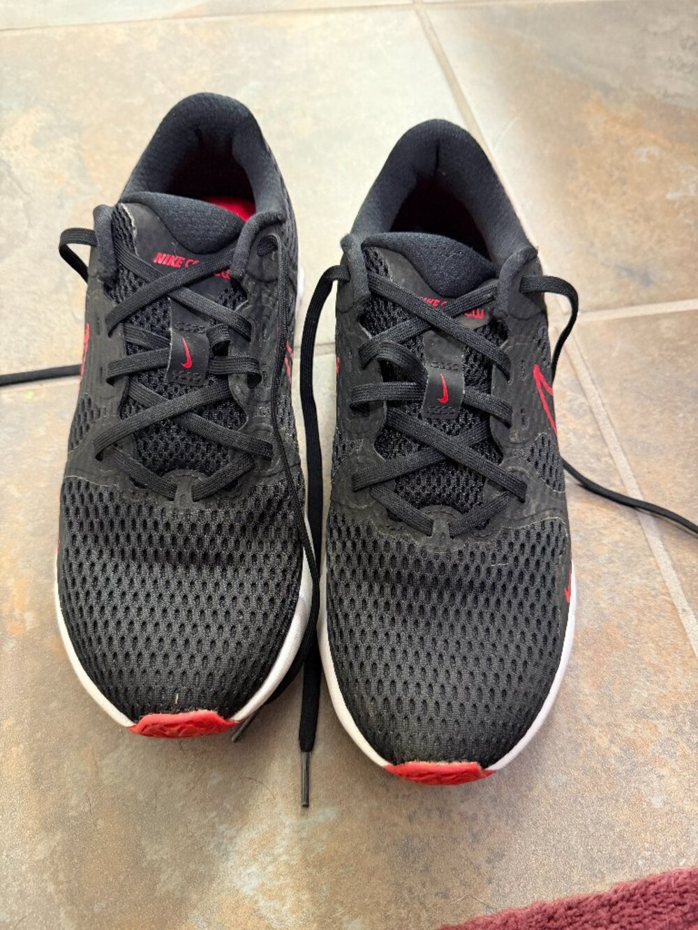 Nike Renew Ride 2 Running Shoes Men's 8.5 Black University Red White CU3507-003